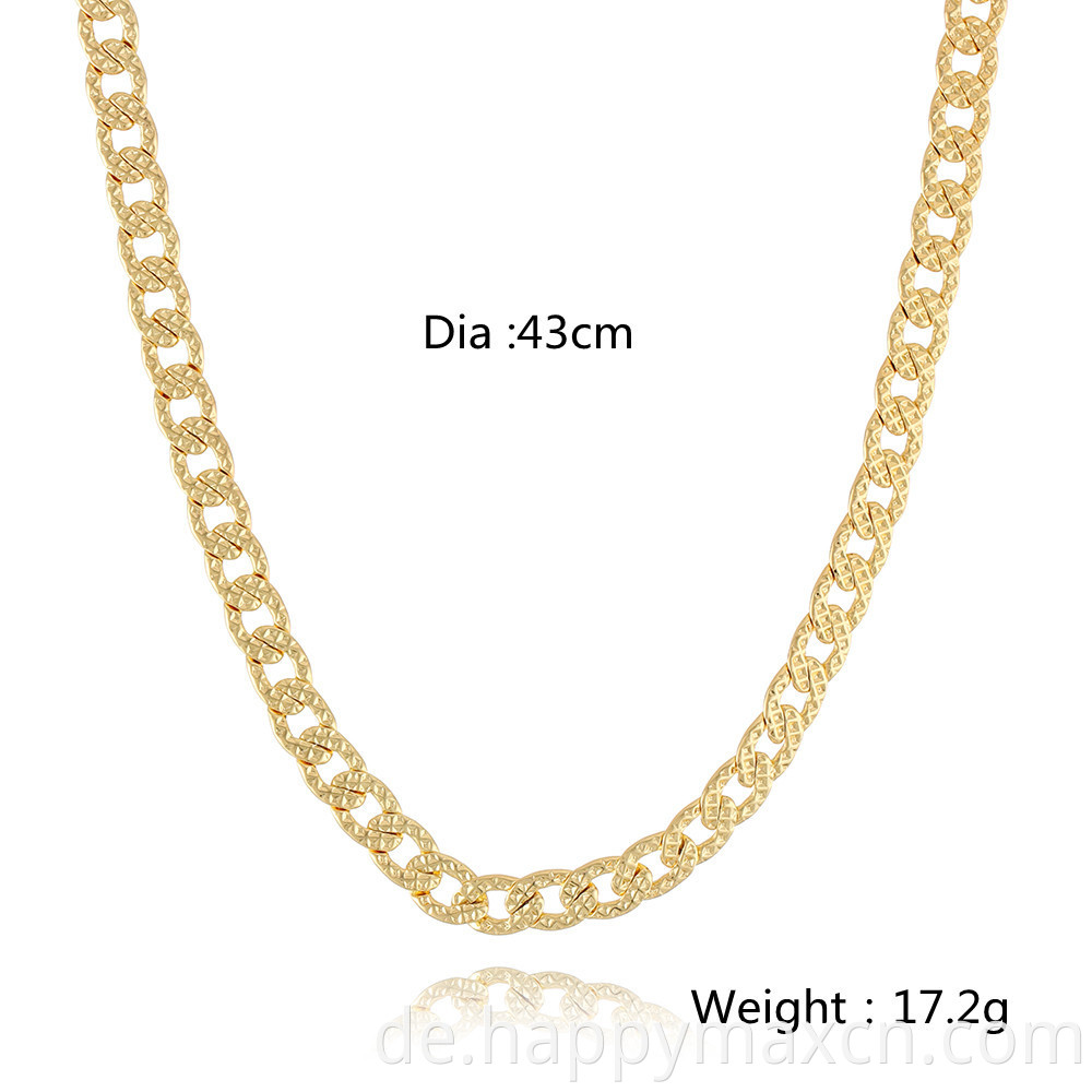 Hohe Qualität 18K Gold plattiert Argyle Plaid Muster Kette Halskette Halskette Schmuck